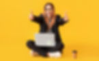 Woman with laptop giving thumbs up for an easy to use intranet