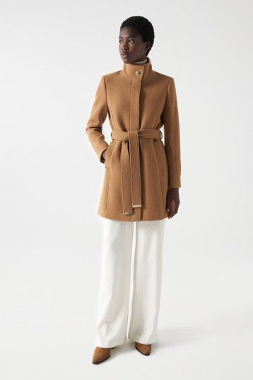Miniature : SALSA MANTEAU GRACE CAMEL EN TISSU AVEC CEINTURE 21006875 132