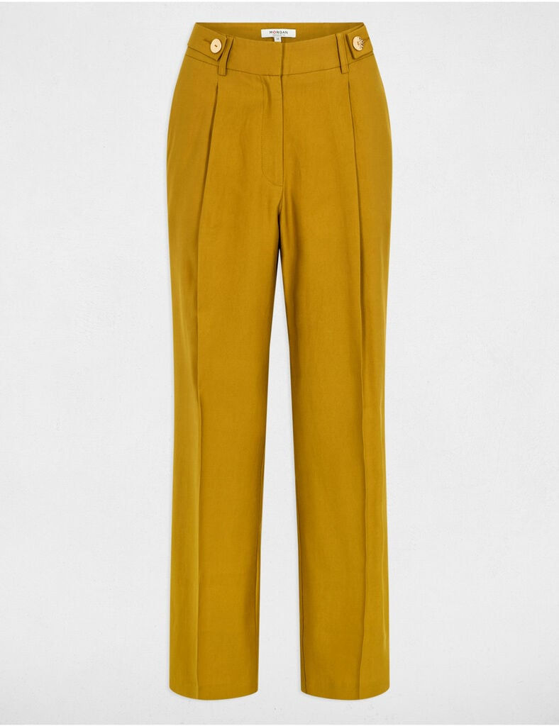 Miniature : MORGAN Pantalon carotte à pinces vert kaki femme PFIJA