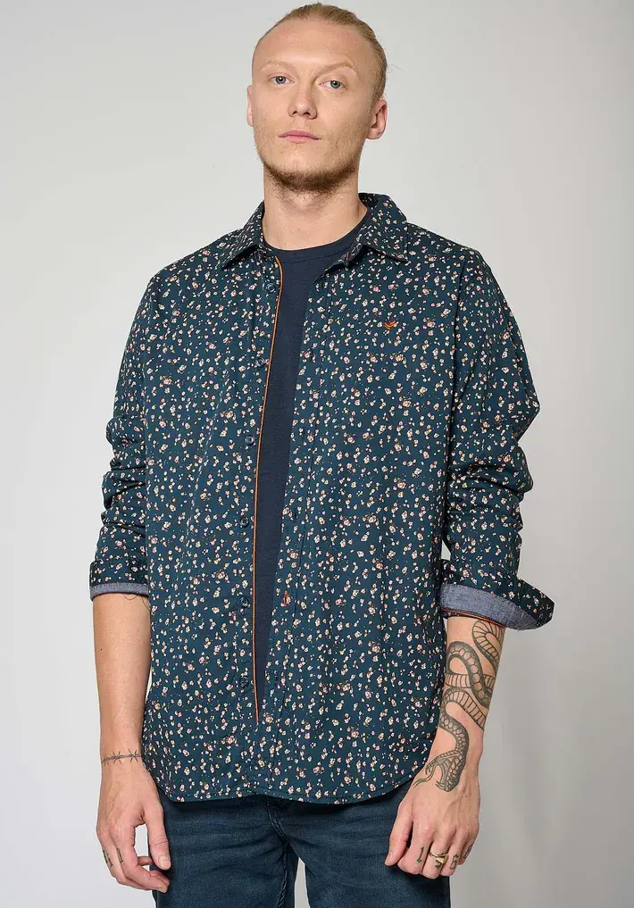 KAPORAL Chemise bleue fleurie KEVY
