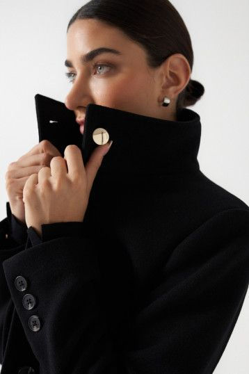 Miniature : SALSA MANTEAU GRACE Noir avec ceinture  REF. 21006875