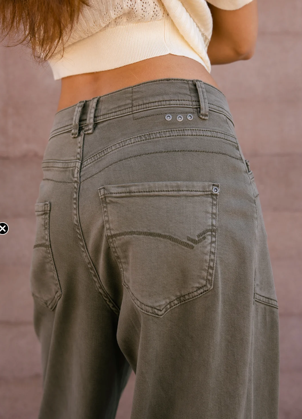 Miniature : FREEMAN T PORTER Pantalon droit large Femme Olive Night GABY LYNX