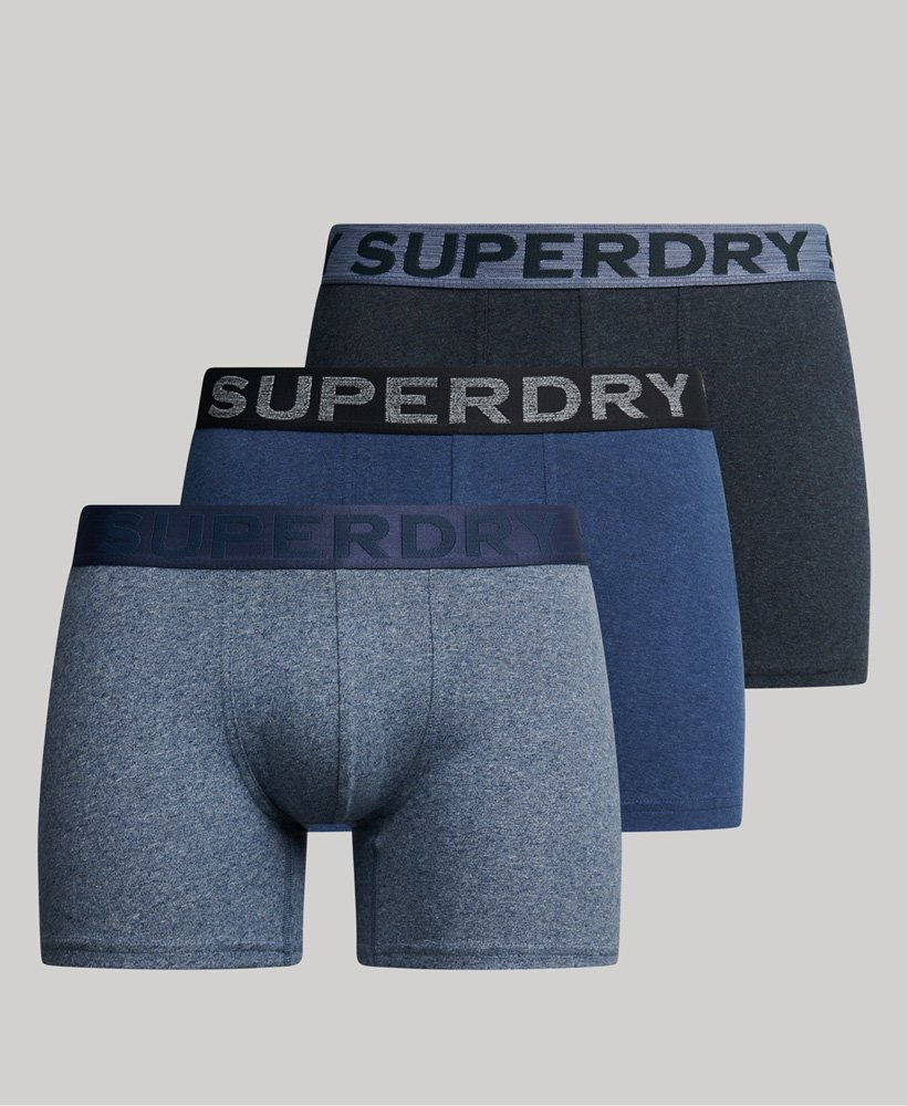 Miniature : SUPERDRY Lot de 3 boxer en coton bio 1MQ M3110452A FROSTED NAVY GRIT/DARK INDIG