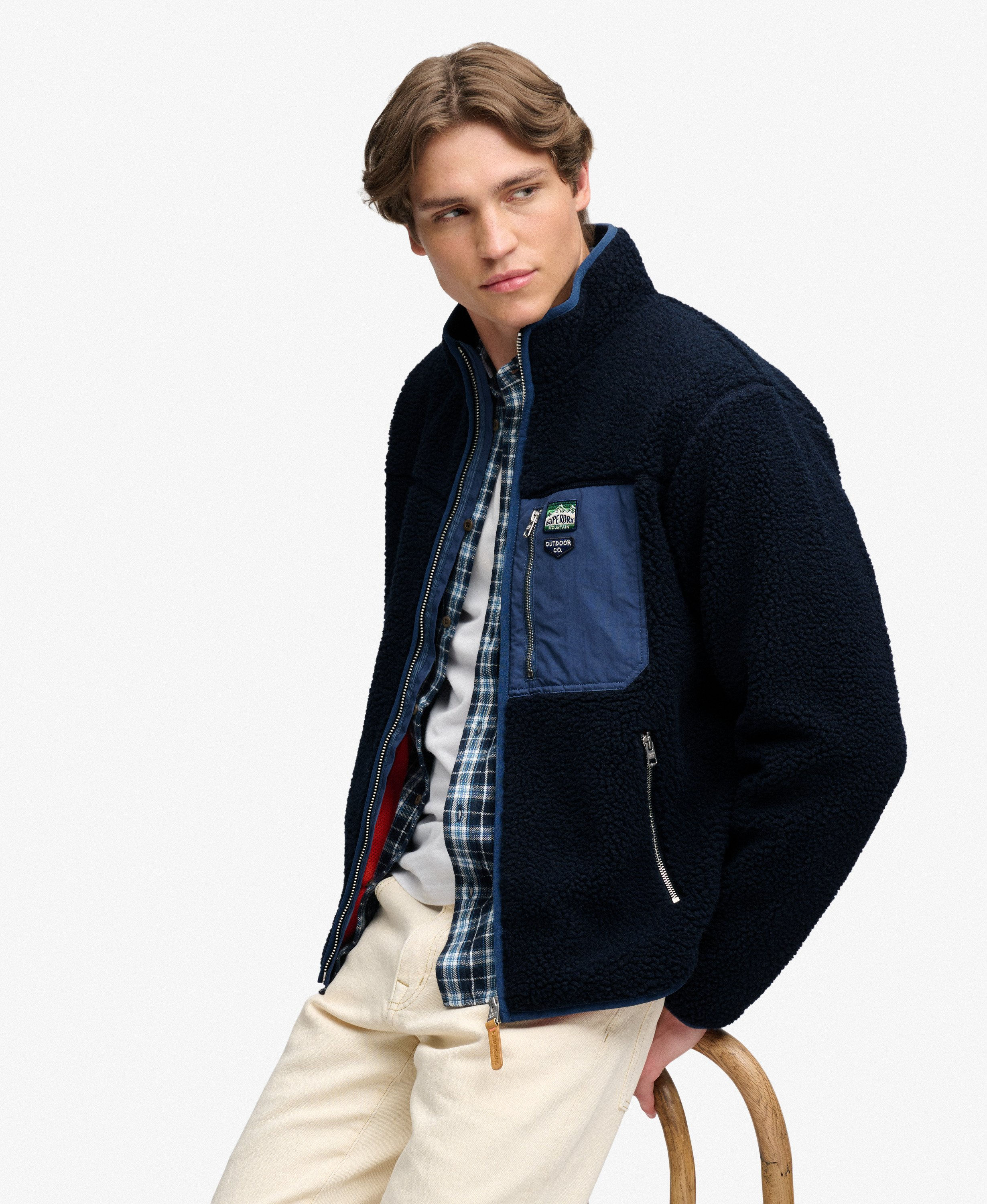 SUPERDRY Vintage Retro Full Zip Fleece M2014623A - AH3 - Eclipse Navy/Navy