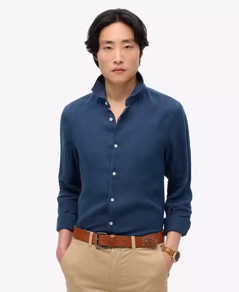 SUPERDRY CHEMISE LIN  M4010995A - 11S - NAVY