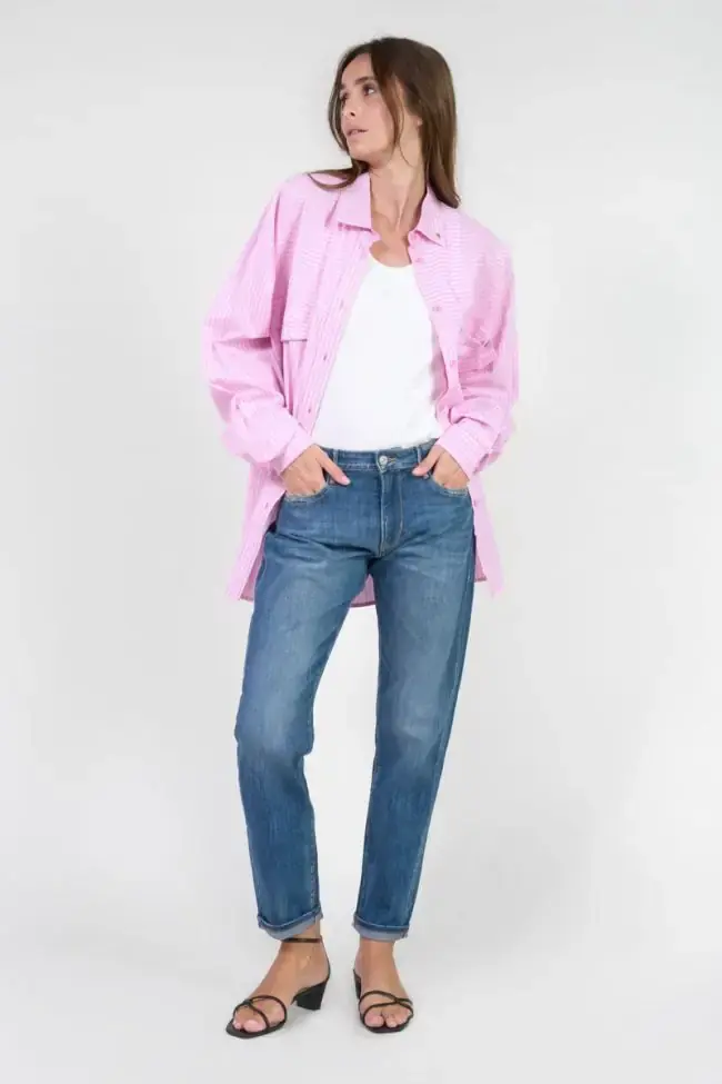 Miniature : LE TEMPS DES CERISES Jeans 200/43 boyfit Lana taille haute bleu N°2