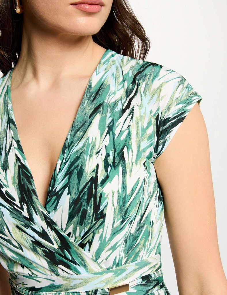 Miniature : MORGAN T-shirt ajusté col coeur multicolore DFORET