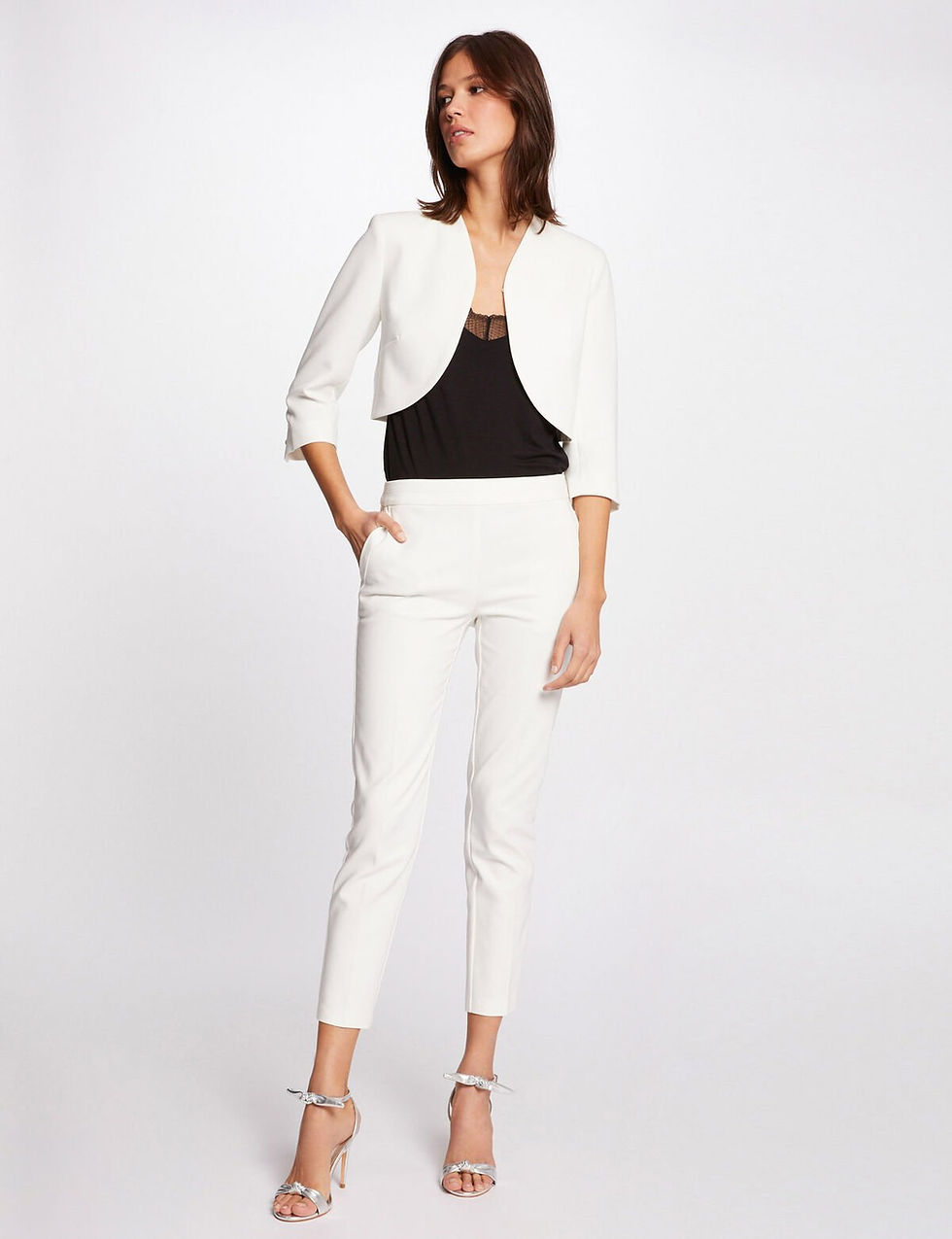 Miniature : MORGAN VELEO Veste droite manches 3/4 ivoire femme