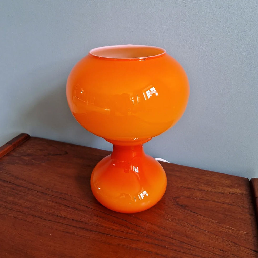 Miniature : Lampe de table Space Age en verre orange, Massive, 1960
