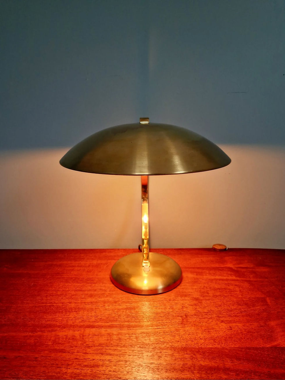 Miniature : Lampe de bureau Bauhaus en laiton, Egon Hillebrand, 1930