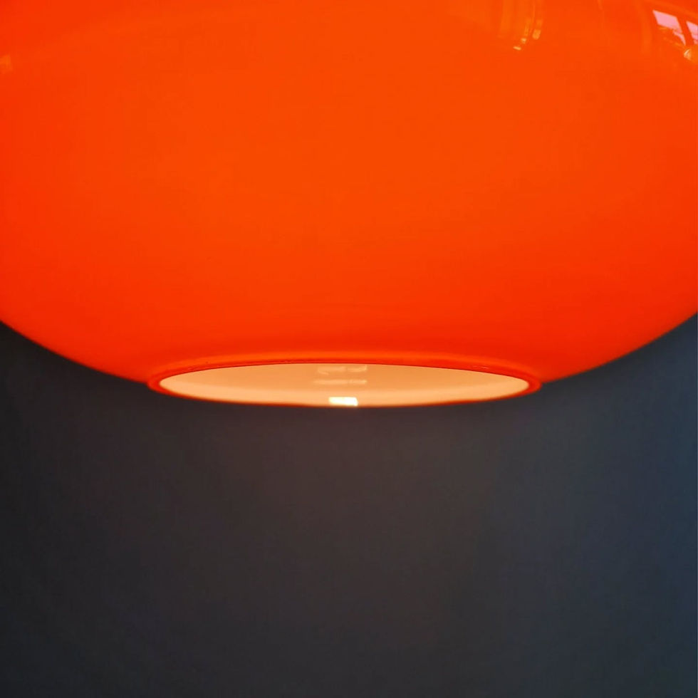 Miniature : Suspension Space Age en opaline orange, années 1960-70 