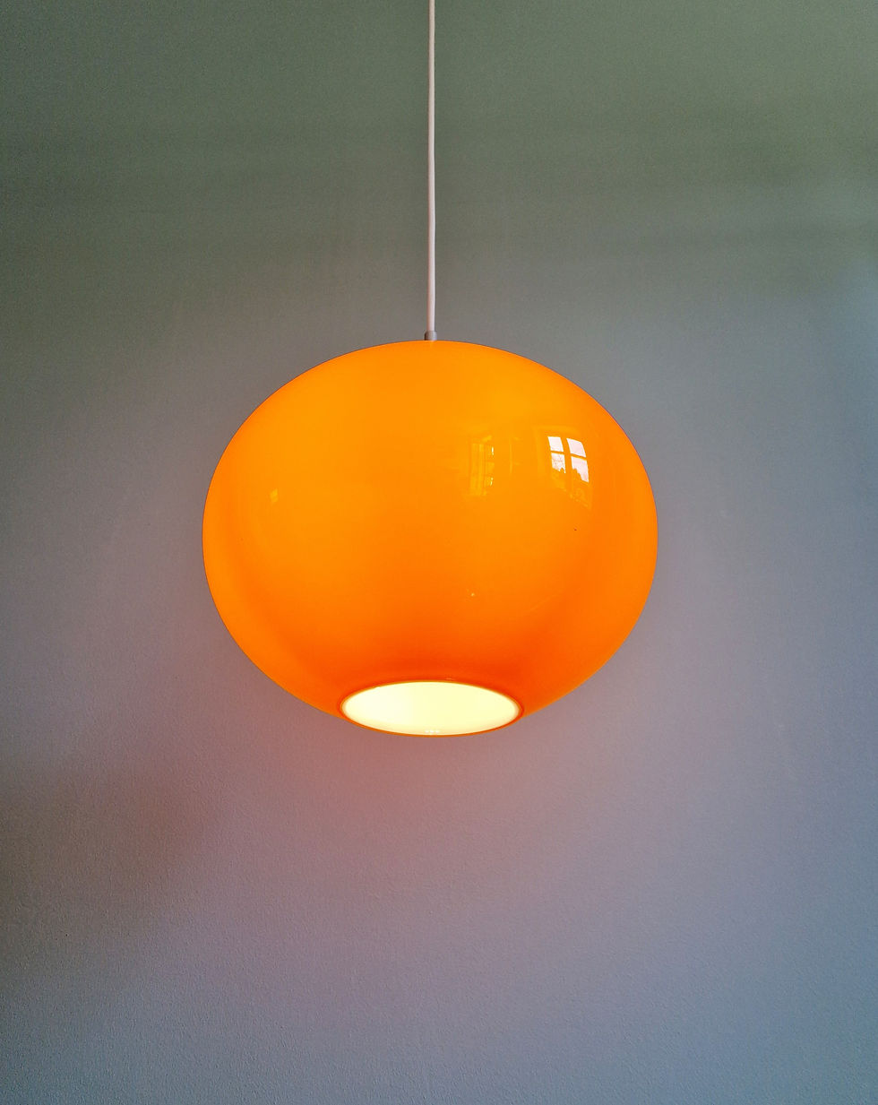 Miniature : Suspension Space Age en opaline orange, 1970