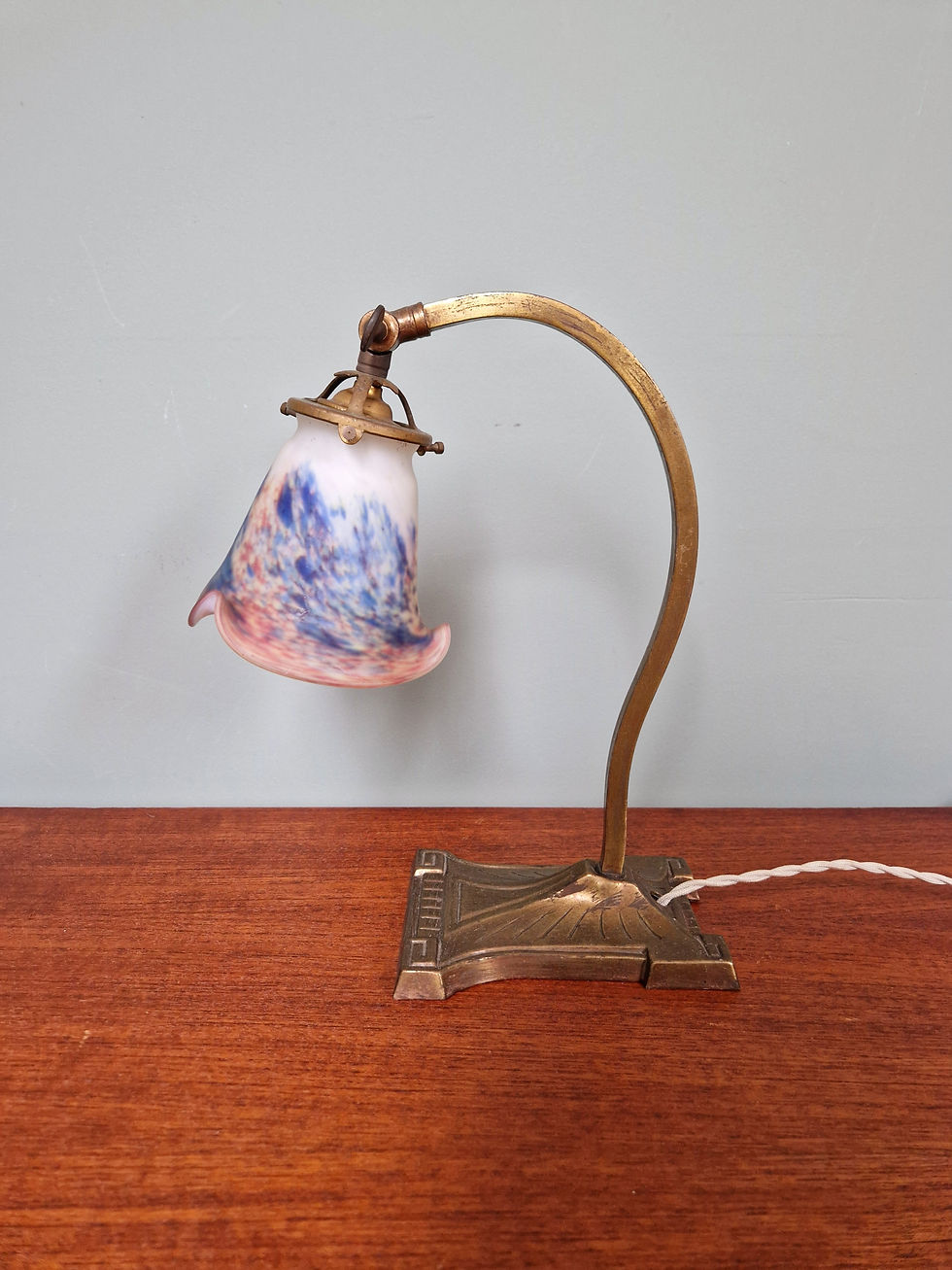 Miniature : Lampe de bureau Art Déco, signée Le Verre Français