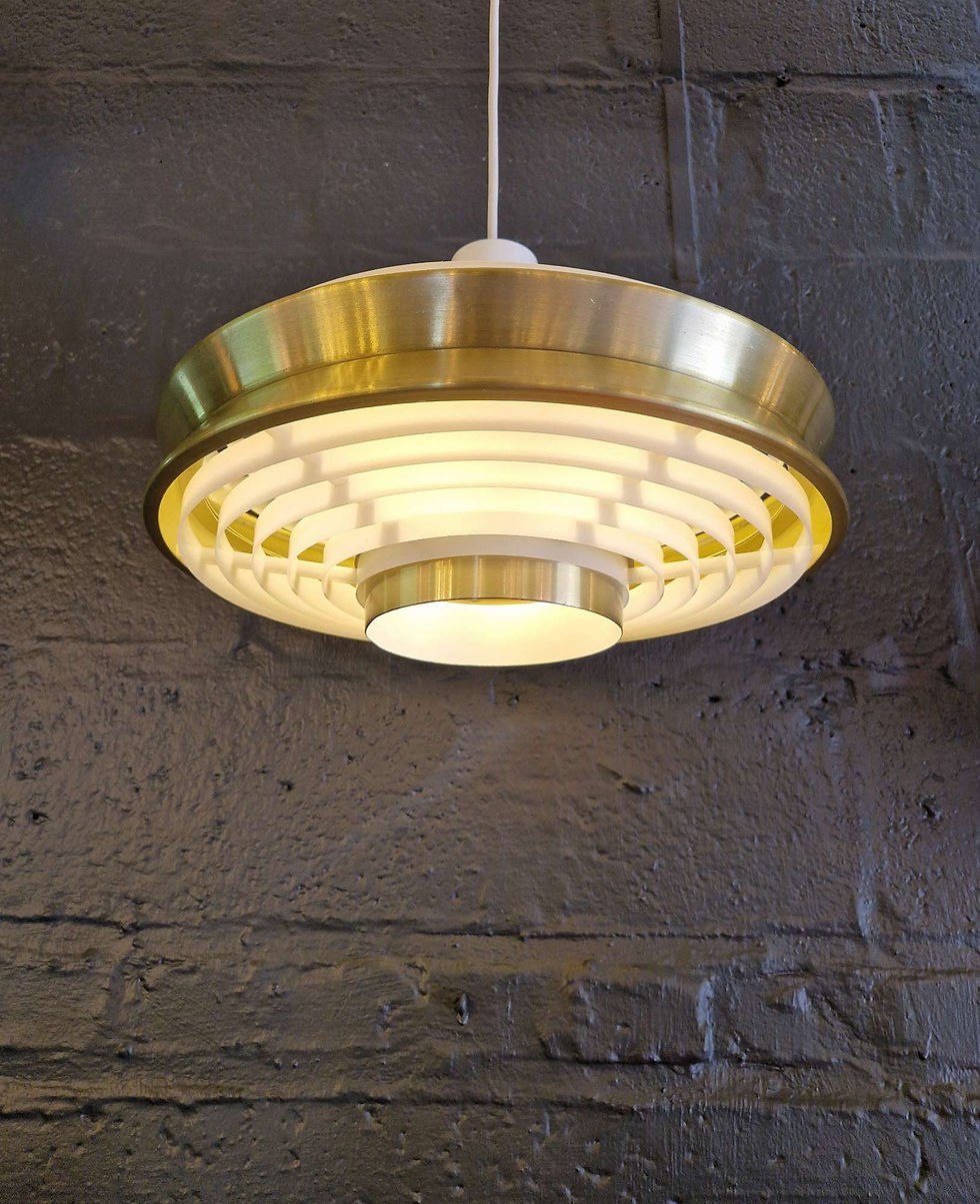 Miniature : Suspension UFO en aluminium anodisé doré, 1960-70 