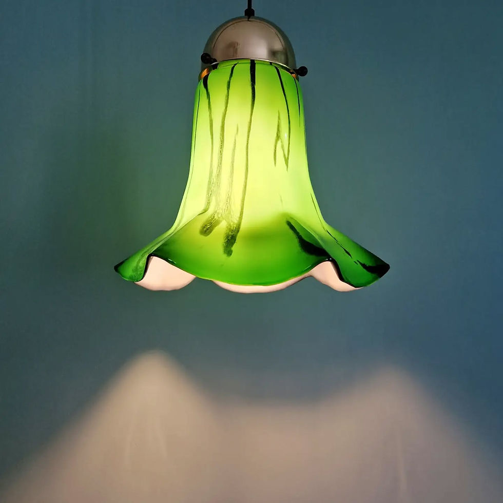 Miniature : Suspension en opaline verte marbrée, Peill & Putzler, 1970