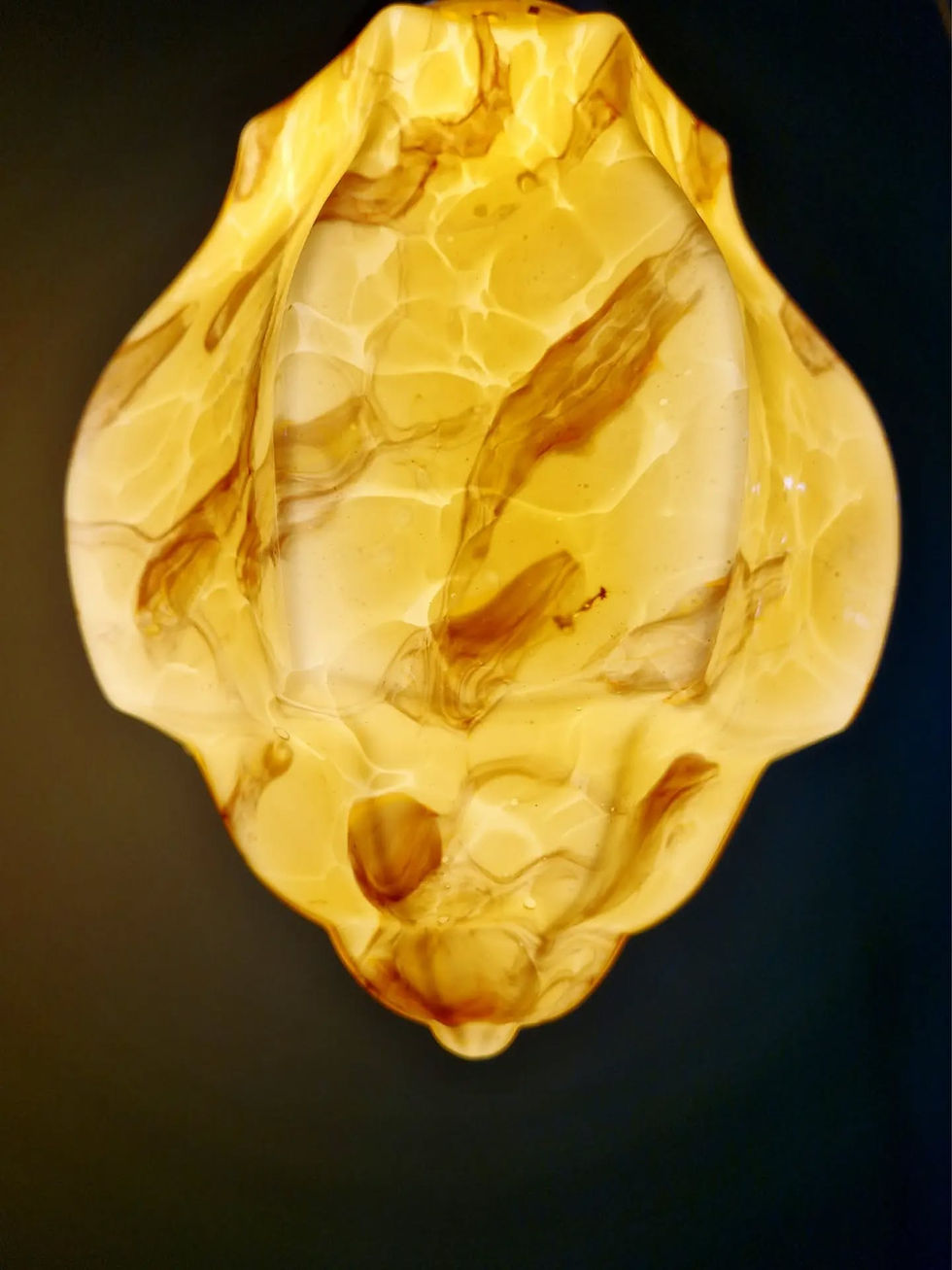 Miniature : Suspension Art Déco en opaline marbrée, Scailmont, 1920-30