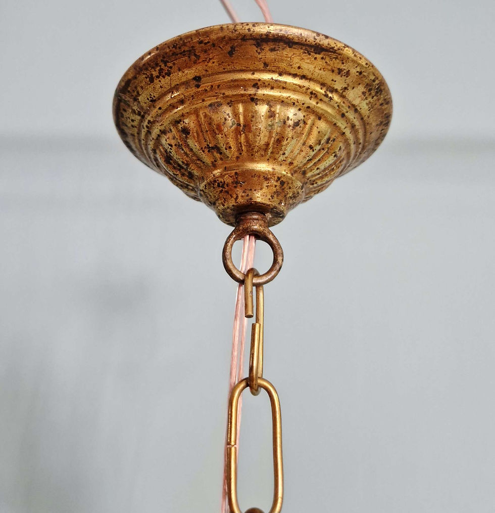 Miniature : Suspension Art déco en opaline satinée mouchetée, années 1920-30 