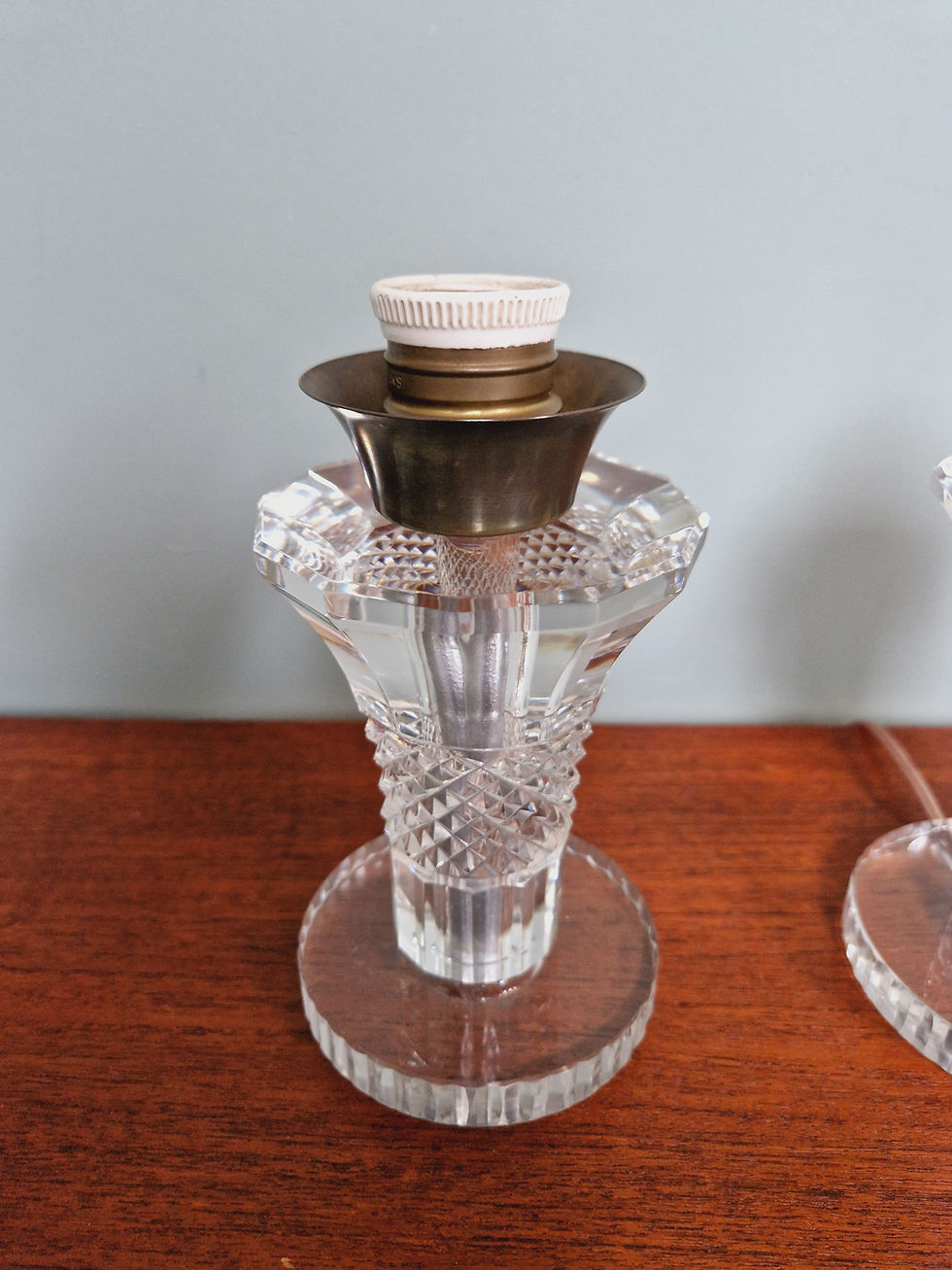 Miniature : Paire de lampes Art Deco en cristal, Val Saint-Lambert