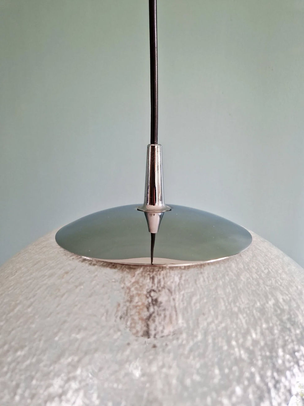 Miniature : Suspension Space Age en verre soufflé bullé, Peill & Putzler, 1970