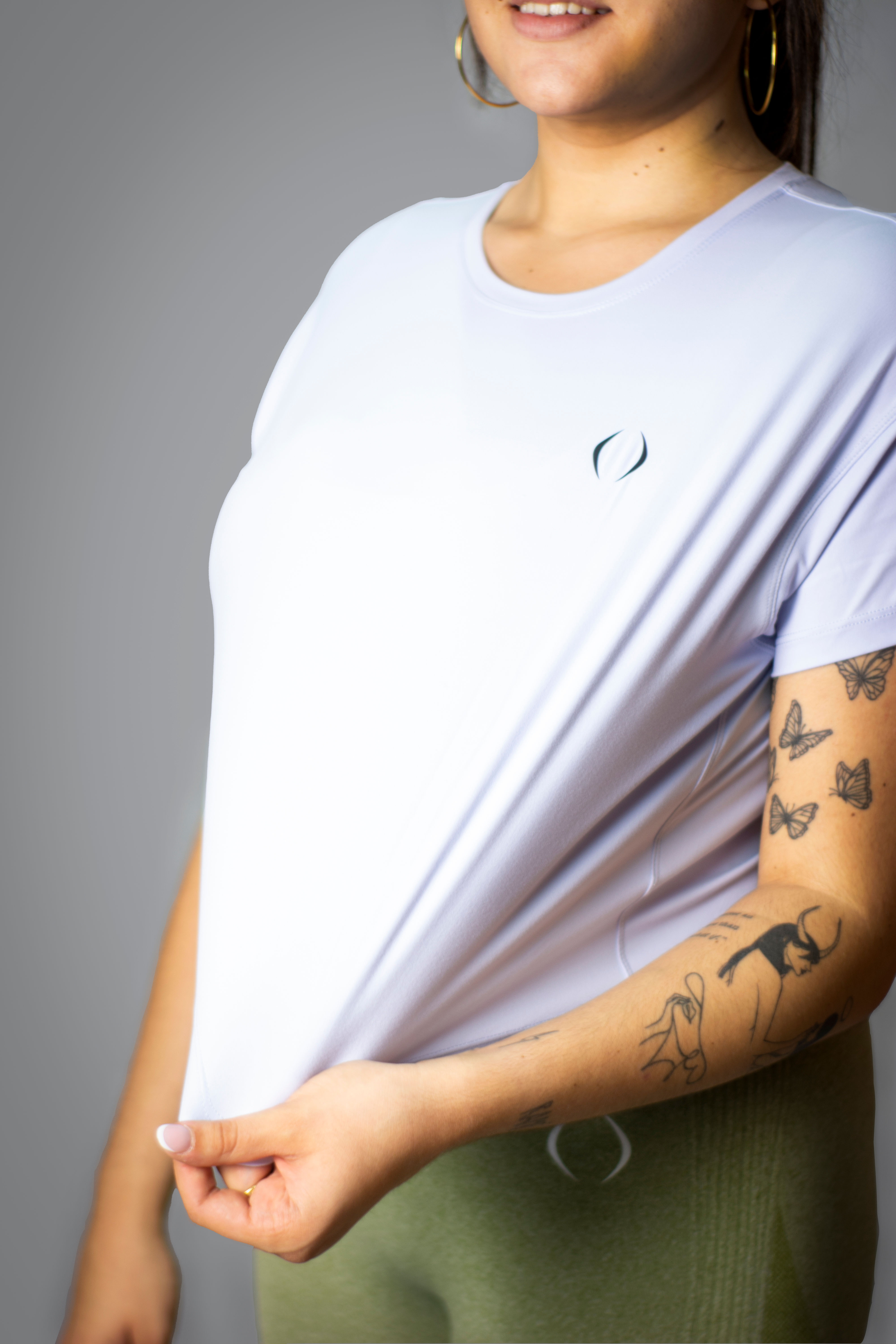 SPORT Crop Tee - Cold white