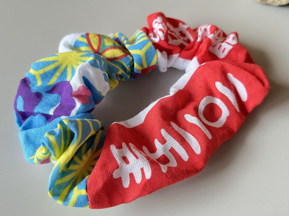 Thumbnail: 2025 Lucky Year Scrunchie Upcycled Japanese Calendar Tenugui Hair Tie