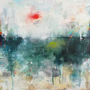 "Les pas dans le sable" Gemälde aus der Kunstserie "Die schlafenden Wasser" von Christin Breuil Pala