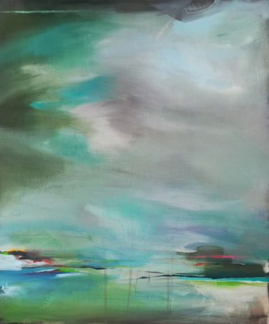 Mixed-Media-Gemälde von Christin Breuil: Landschaften, Himmel und Wasser, inspiriert von Literatur, Natur und Erinnerung.