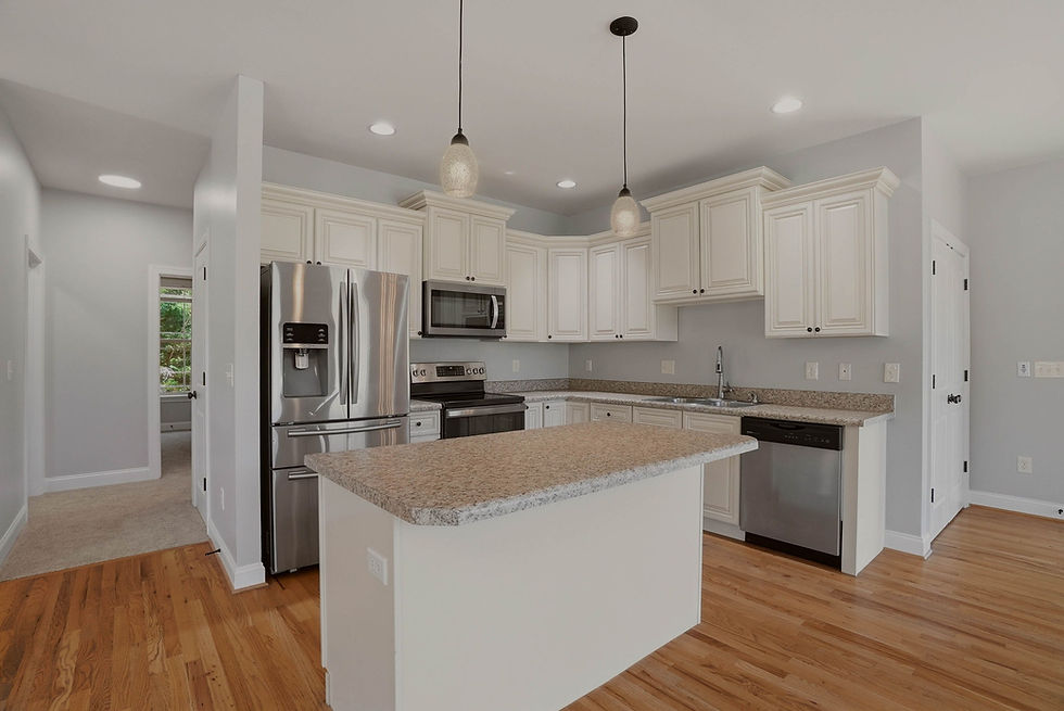 Kitchen with island in a Greer SC new construction home