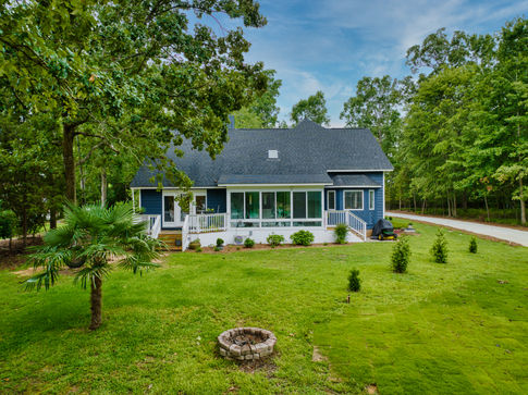 Aerial drone photograph of a residential home on Lake Murray in South Carolina.