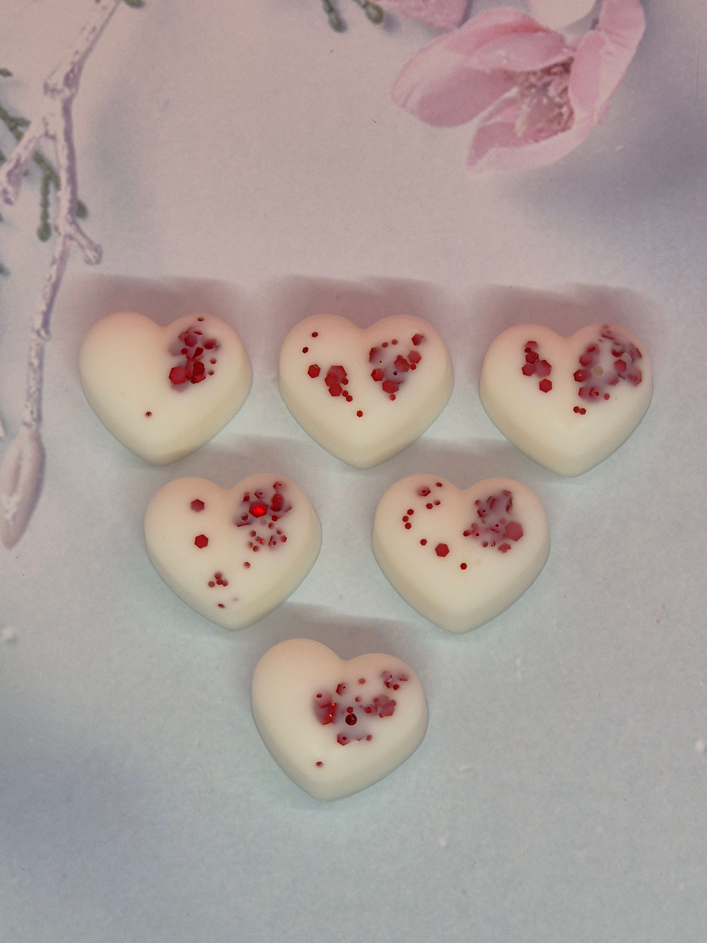 Candy Cane Scented Wax Hearts