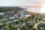 Browns Bay in Aukand from a birds eye view with a newbuild apartment compex in focus