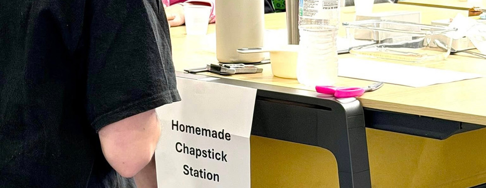 Hands-on activity station for homemade chapsticks