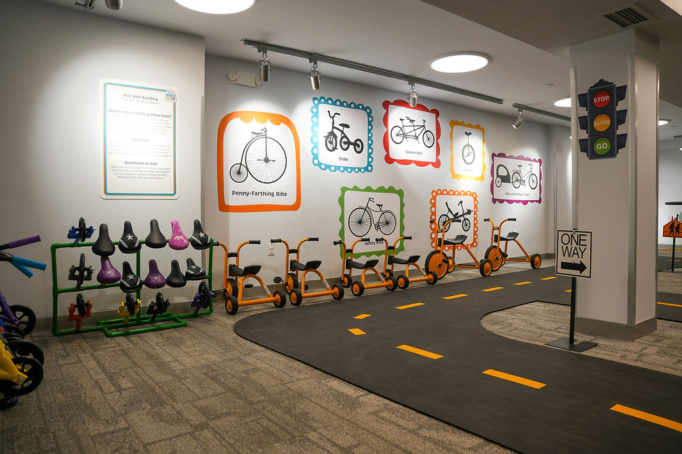 Bike Lab Setup in Erie Children's Museum