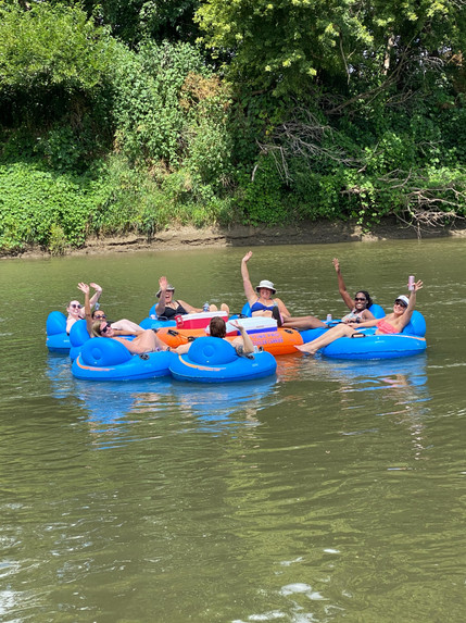 Tubing down the river