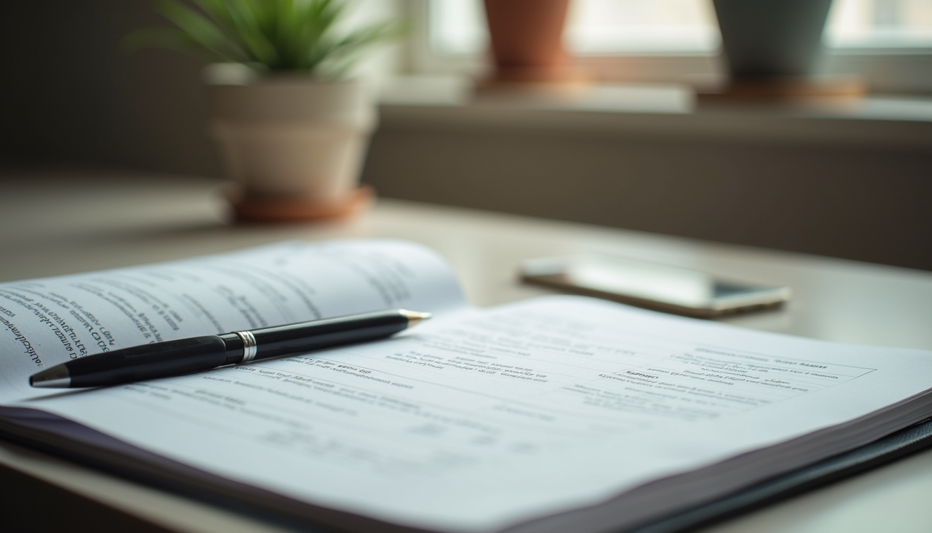 Close-up view of organized study materials