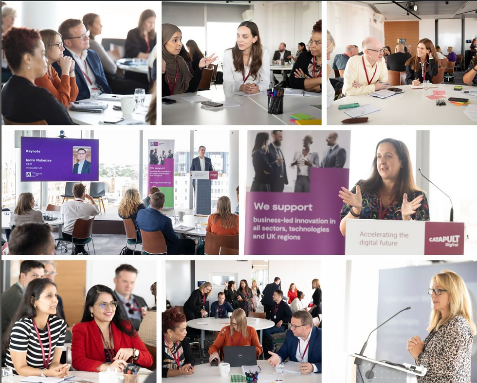 Rafmary Baker, representing the Cambridge Business Online Centre, attended the Innovate UK Talent and Skills Connect partner celebration on September 12, 2024, at Digital Catapult in London.