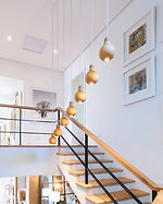 modern staircase with lighting