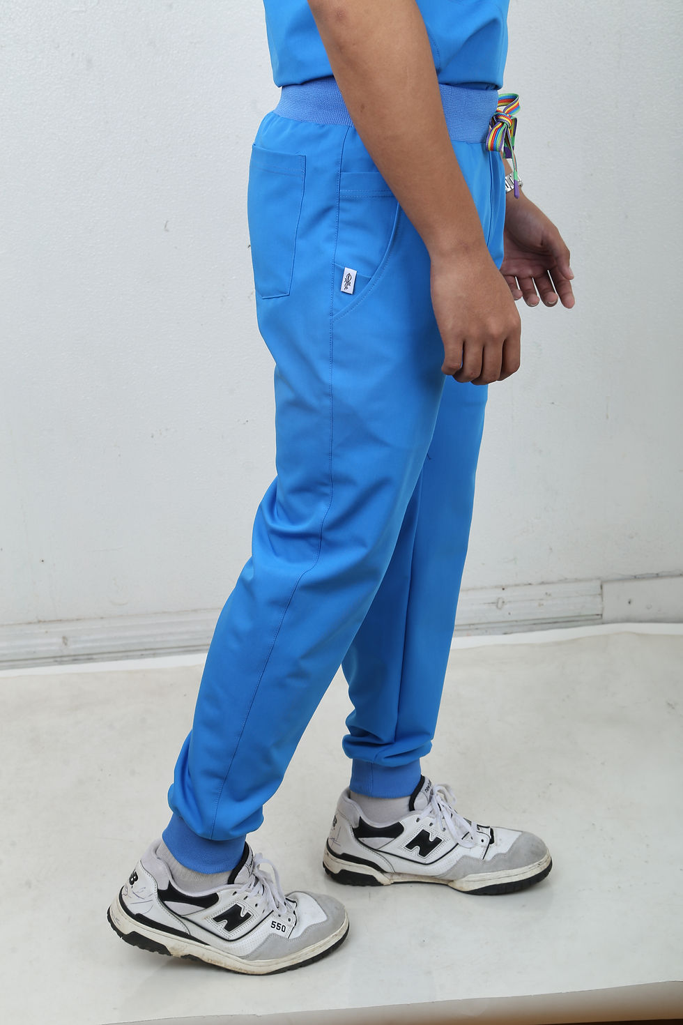 Thumbnail: Cool Blue PLUS Size V Neck Scrub Suit and Pants for Men