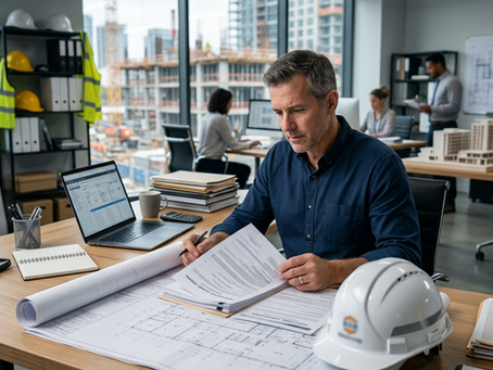 Contractor reviewing a contractor license bond for a construction business