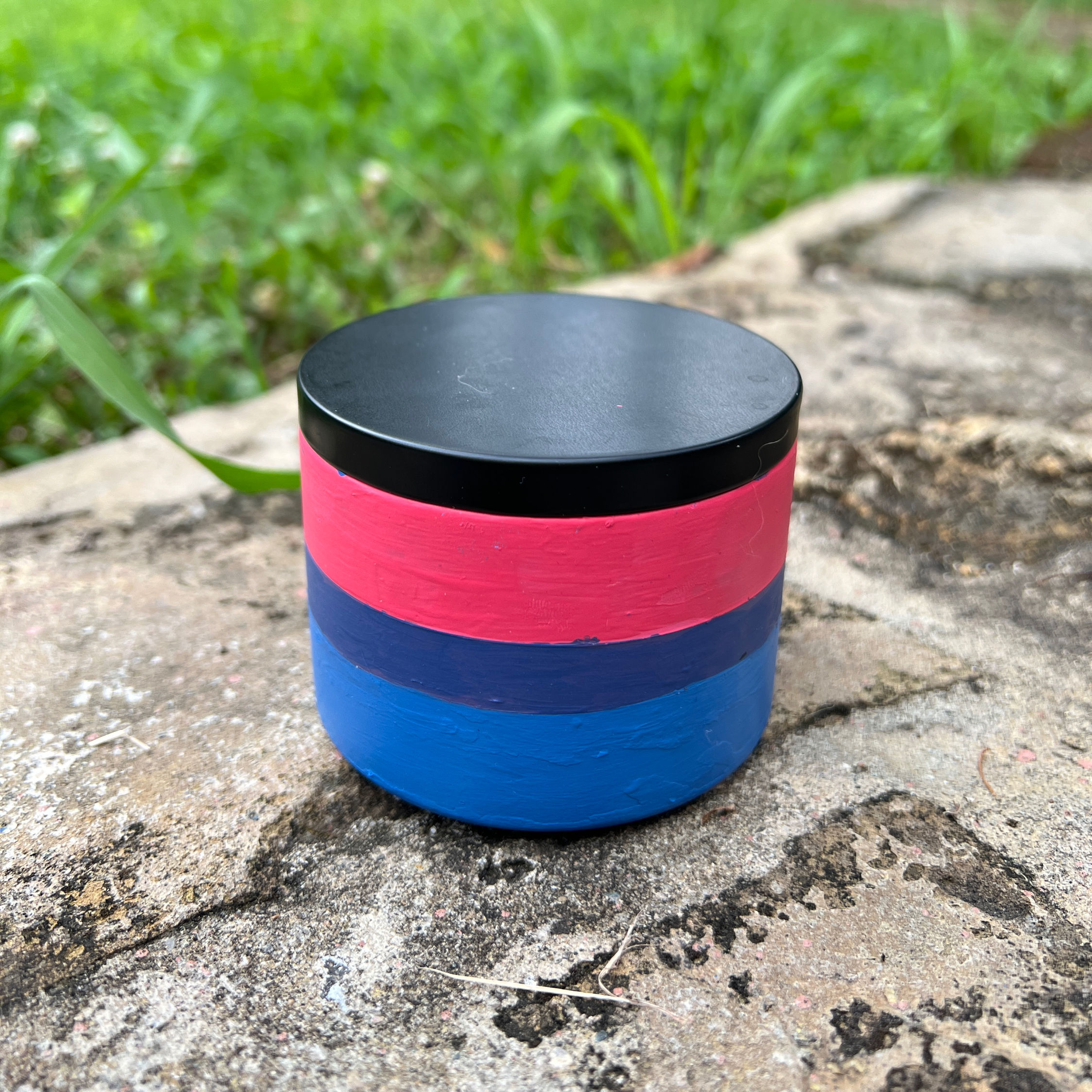 Hand Painted Bisexual Flag Candle