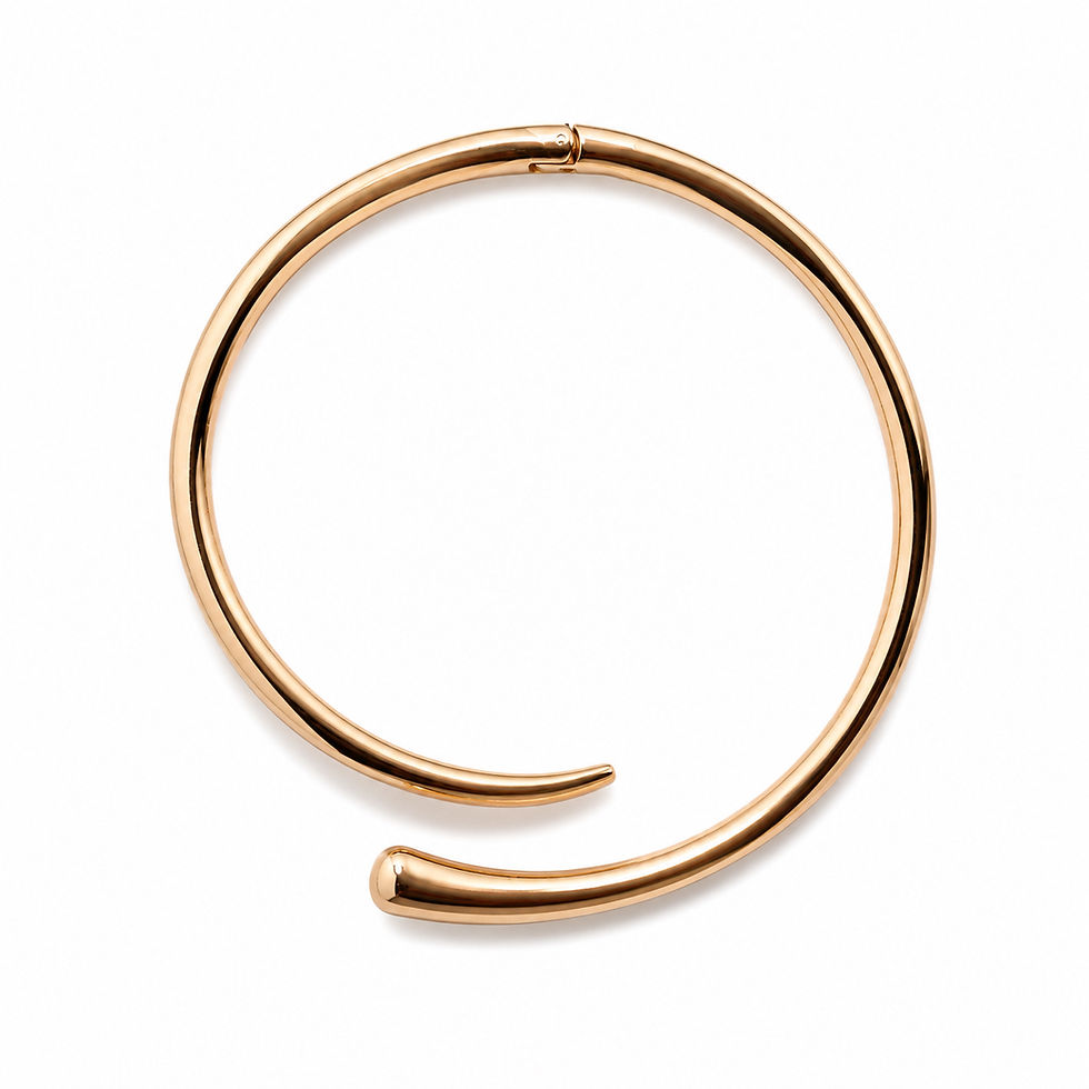 Thumbnail: Minimalist Gold Open Cuff Bracelet by ROS Curated on White Background