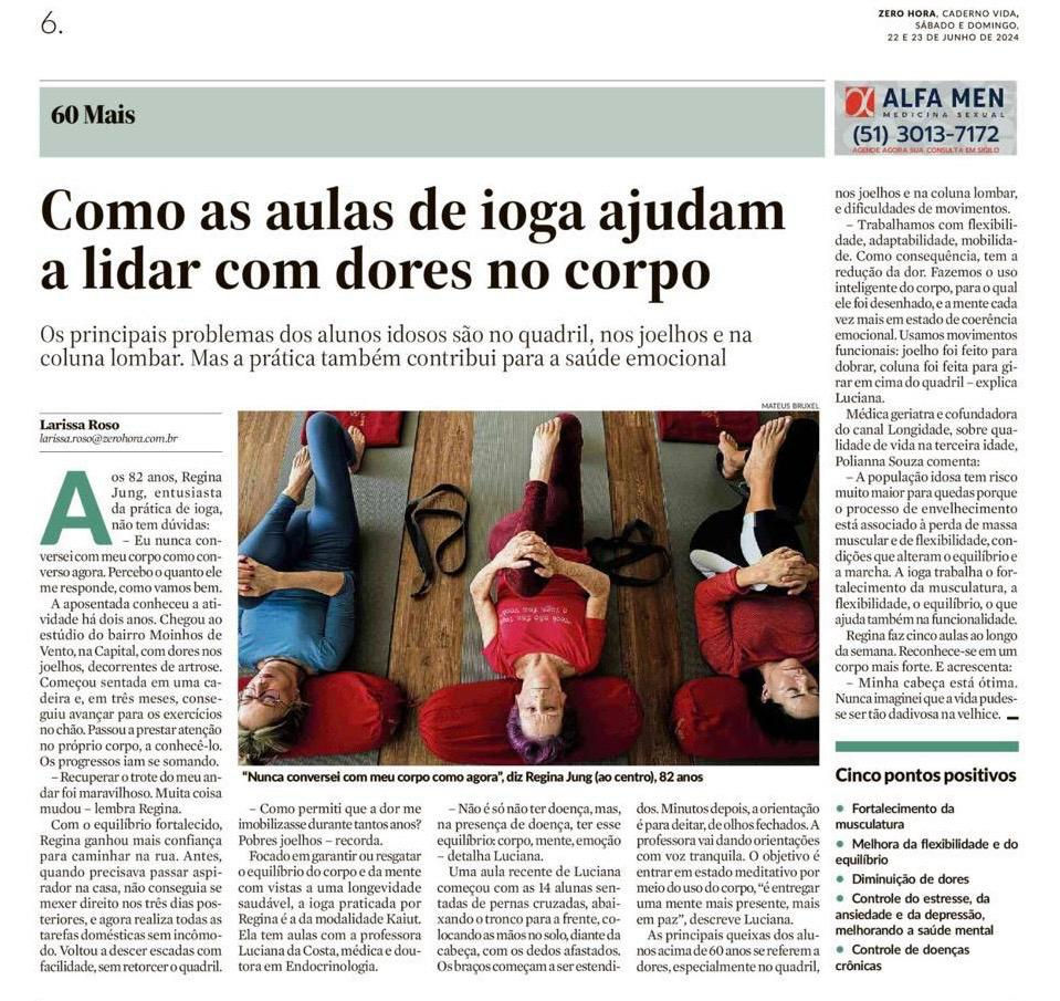 Matéria no jornal Zero Hora no sábado 22/junho.