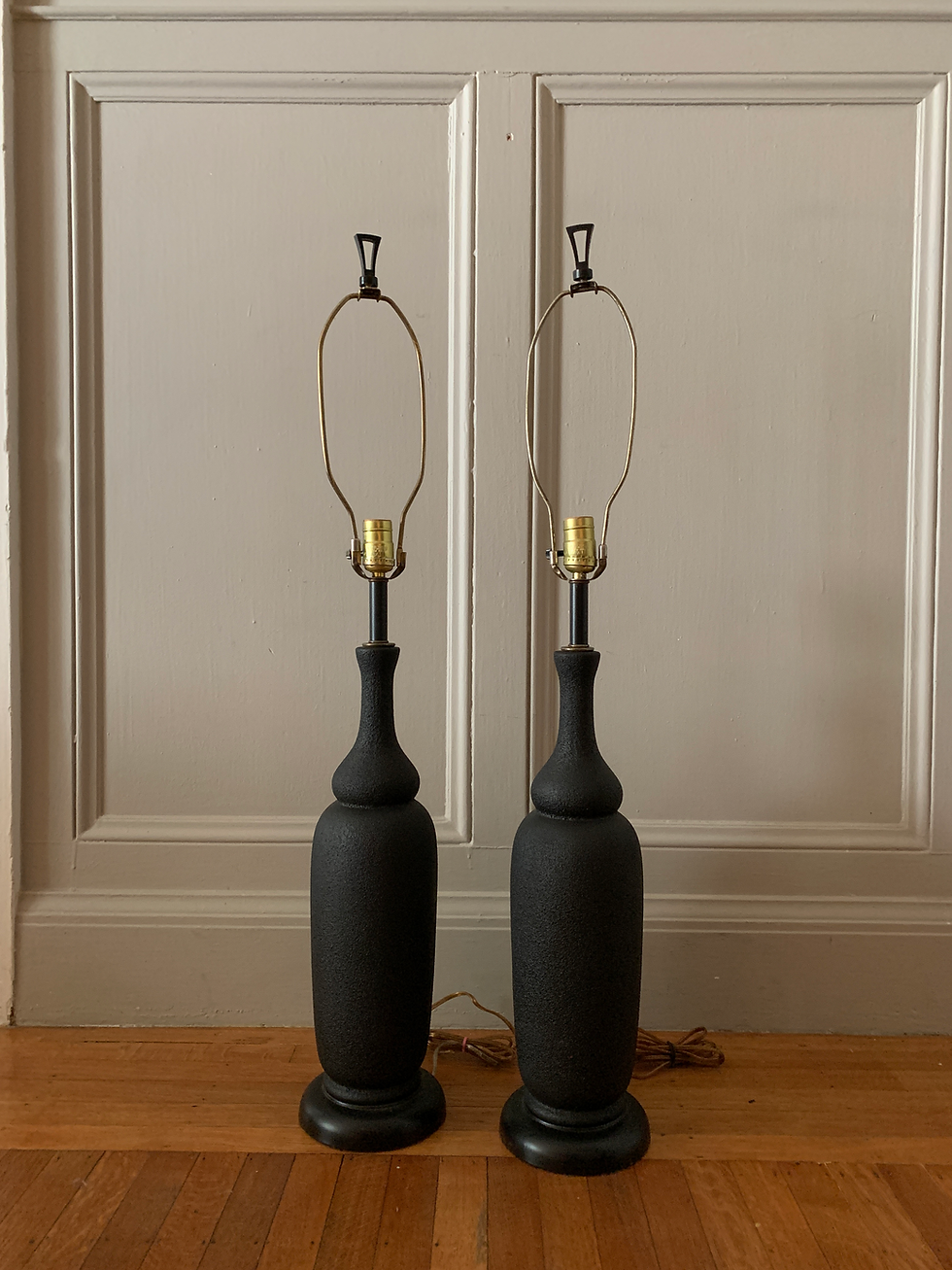 Thumbnail: Mid 20th Century Black Ceramic Lamp, vintage luxury furniture