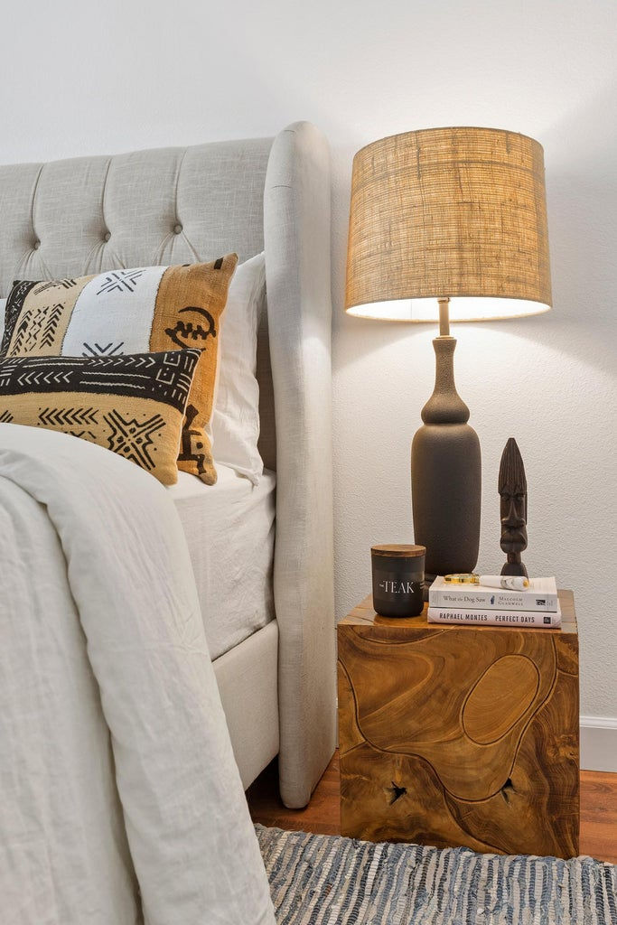 Teak Wood Side Tables, Pair