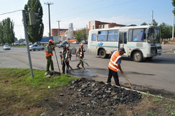 Подготовительные работы у ЖД вокзала