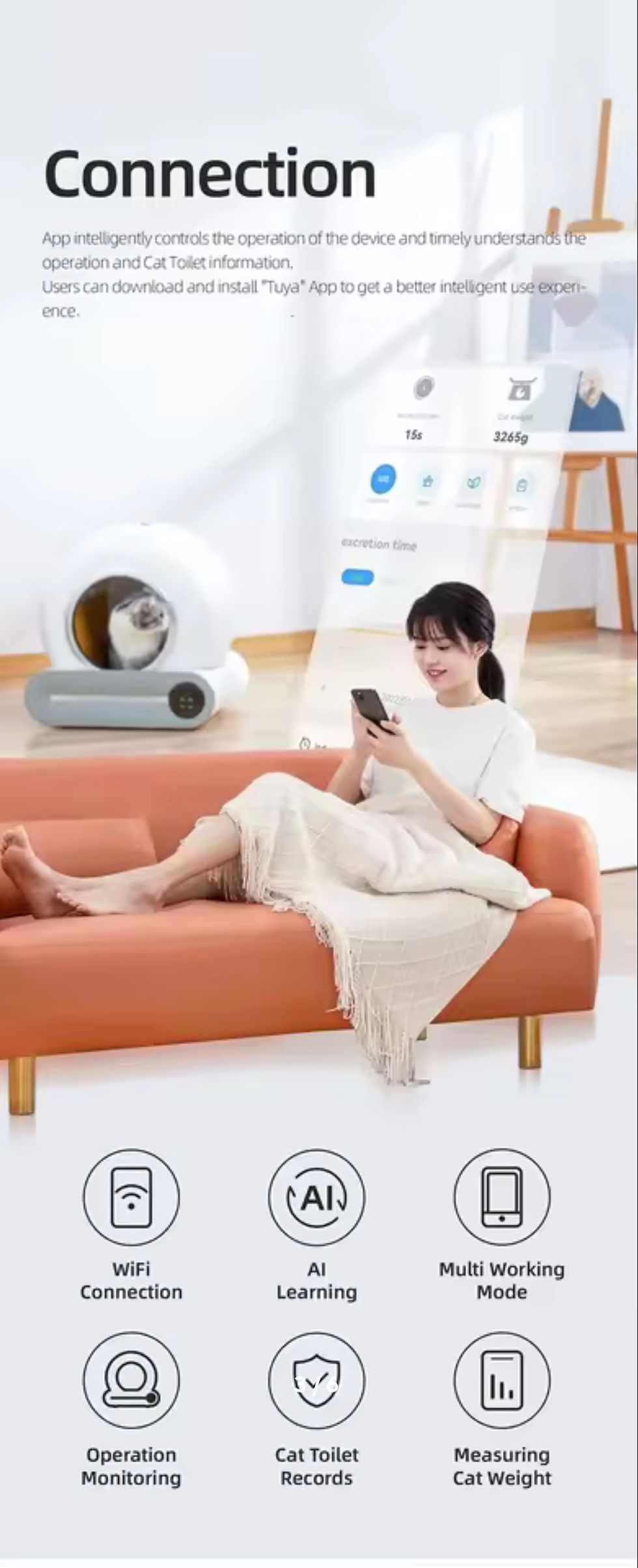 Miniaturbild: Smart Cat Katzen toilette Voll automatische 