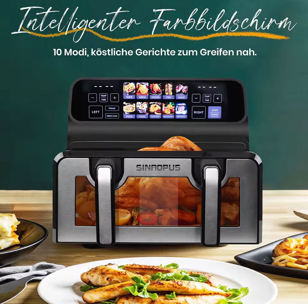 Miniaturbild: 🔥 DualZone Air Fryer 9L XXL – SmartCook Edition 🔥