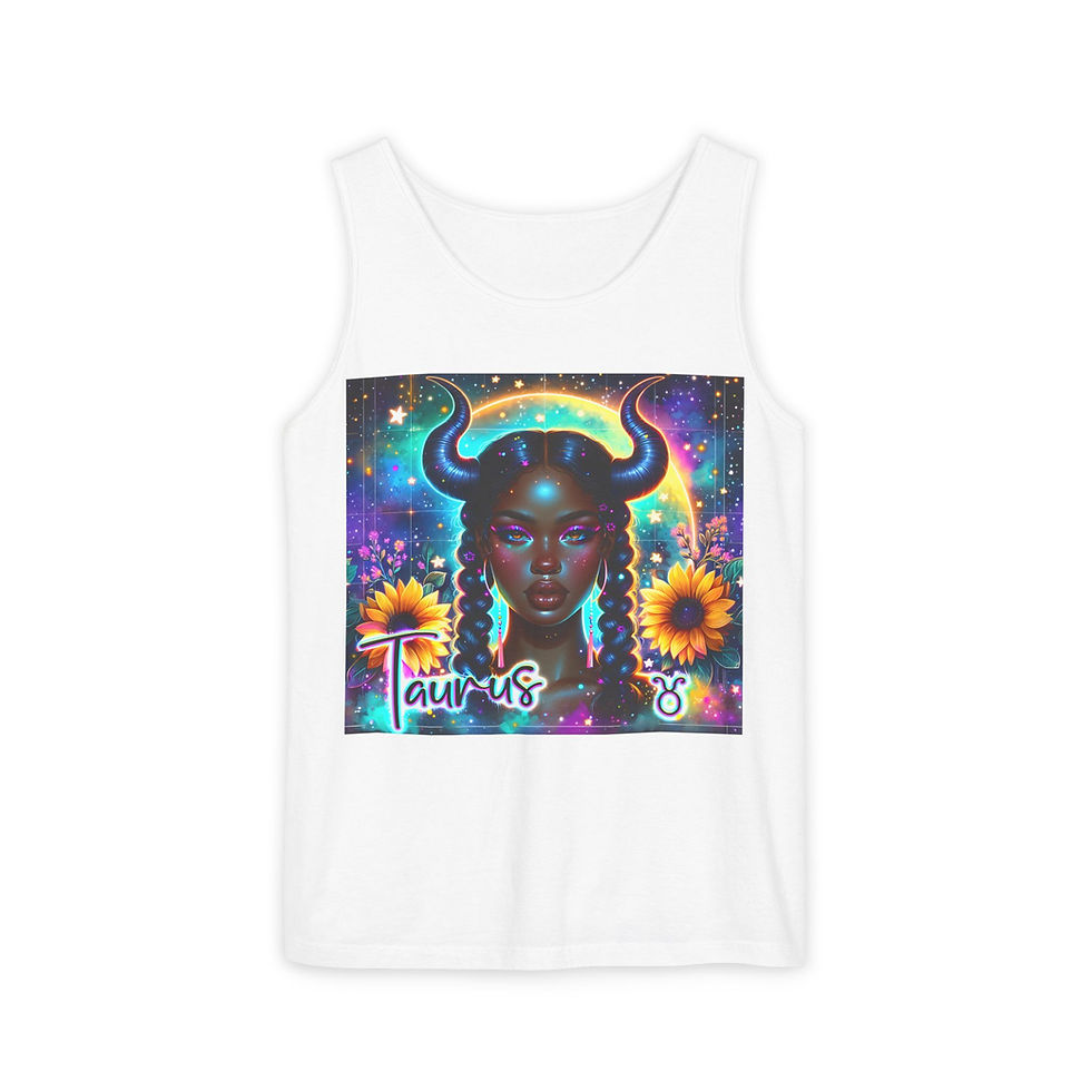Taurus cosmic art tank top