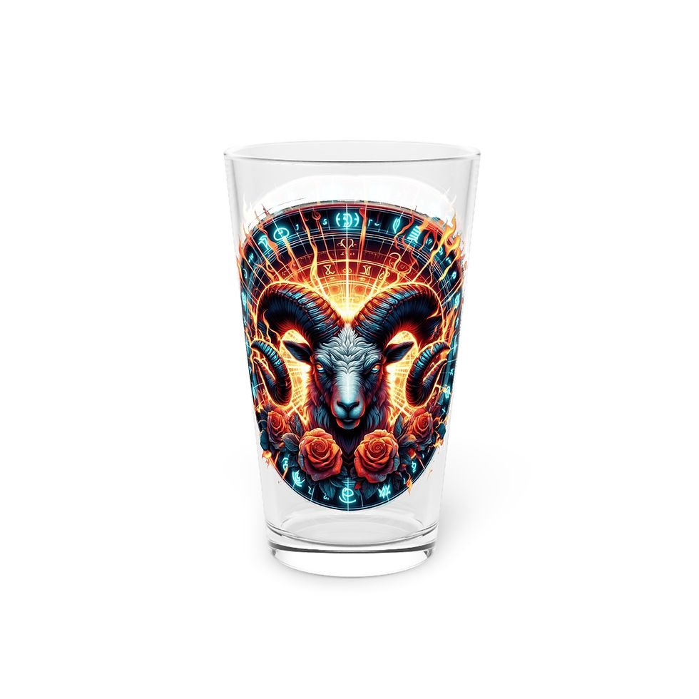 Aries zodiac 20oz tumbler, fiery ram design