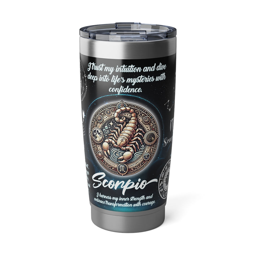 Scorpio horoscope 20oz tumbler: "I trust my intuition and dive deep into life's mysteries with confidence."